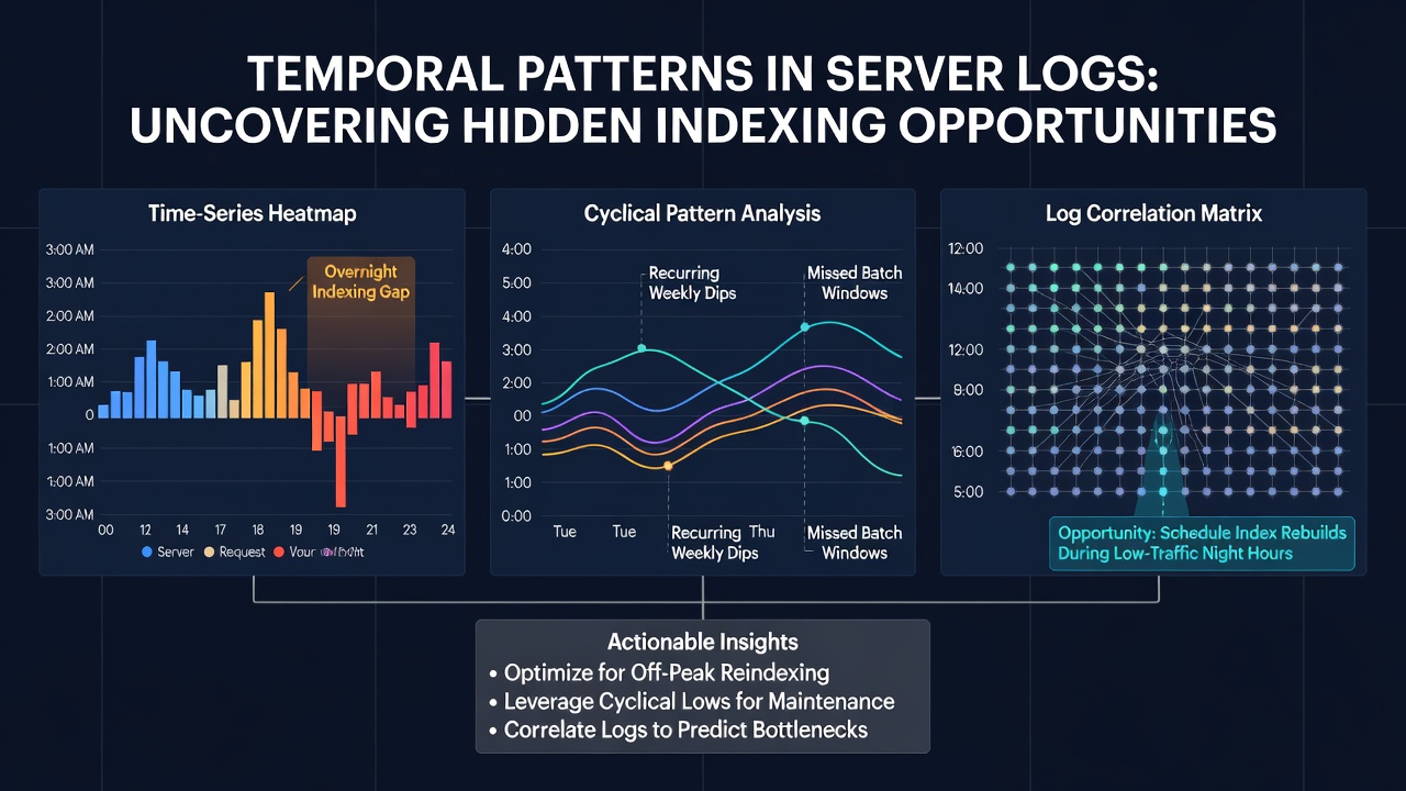 Enterprise website server logs visualized over time with crawl frequency overlays