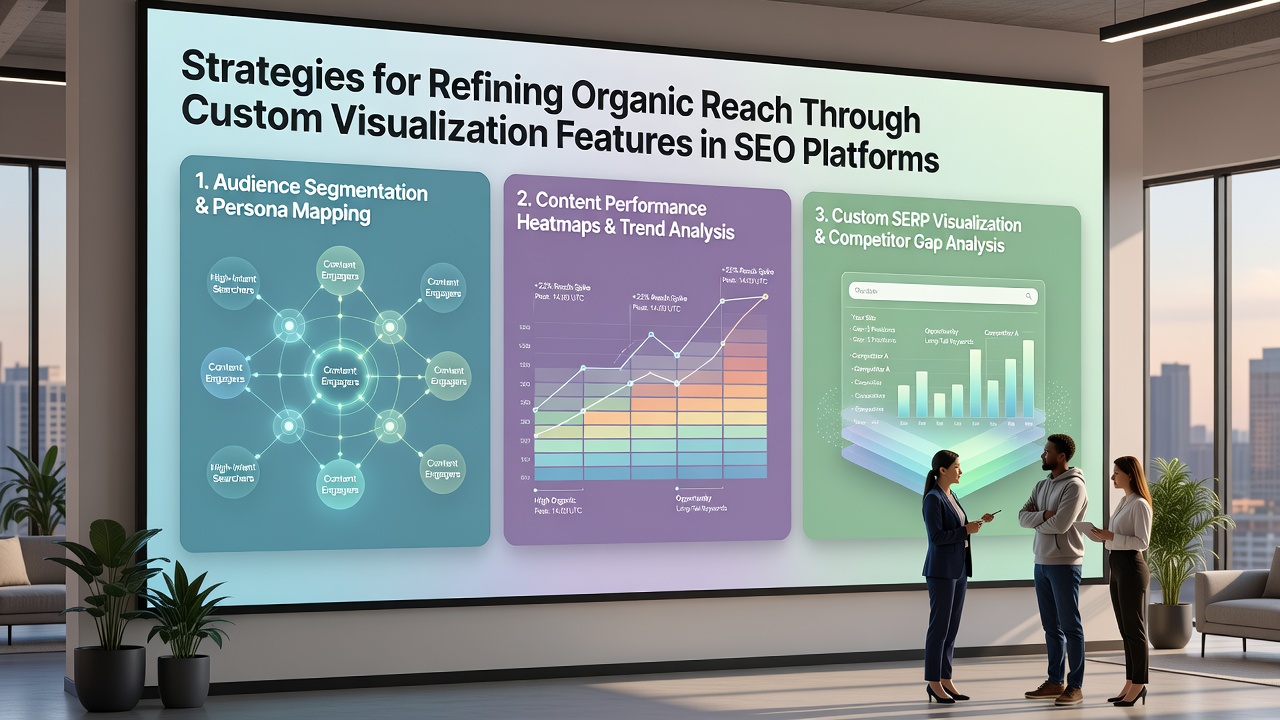 Interactive heatmap comparing organic visibility across competitor websites in an SEO visualization tool